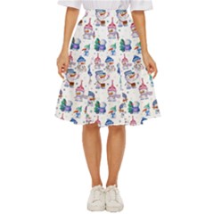 Cute Snowmen Celebrate New Year Classic Short Skirt by SychEva