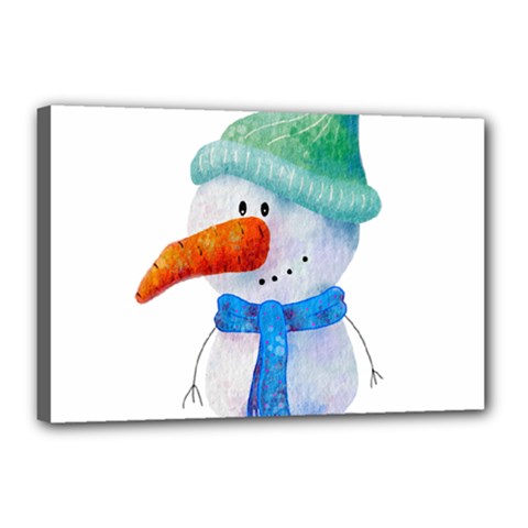 Snowman Canvas 18  X 12  (stretched) by SychEva