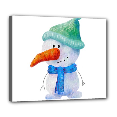 Snowman Deluxe Canvas 24  X 20  (stretched) by SychEva