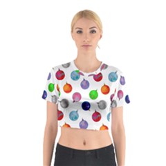 Christmas Balls Cotton Crop Top by SychEva