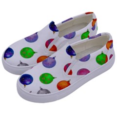 Christmas Balls Kids  Canvas Slip Ons by SychEva