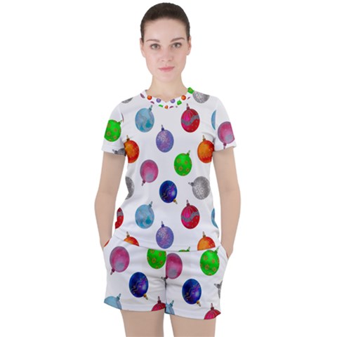 Christmas Balls Women s Tee And Shorts Set by SychEva