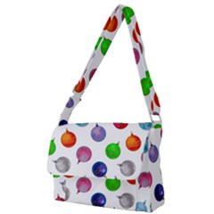 Christmas Balls Full Print Messenger Bag (l) by SychEva