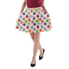 Christmas Balls A-line Pocket Skirt by SychEva