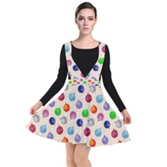 Christmas Balls Plunge Pinafore Dress by SychEva