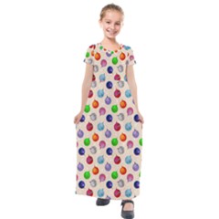 Christmas Balls Kids  Short Sleeve Maxi Dress by SychEva