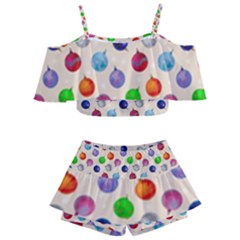 Christmas Balls Kids  Off Shoulder Skirt Bikini by SychEva