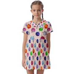 Christmas Balls Kids  Asymmetric Collar Dress by SychEva