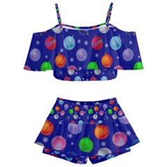 Christmas Balls Kids  Off Shoulder Skirt Bikini by SychEva