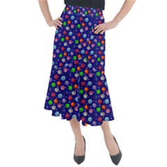 Christmas Balls Midi Mermaid Skirt