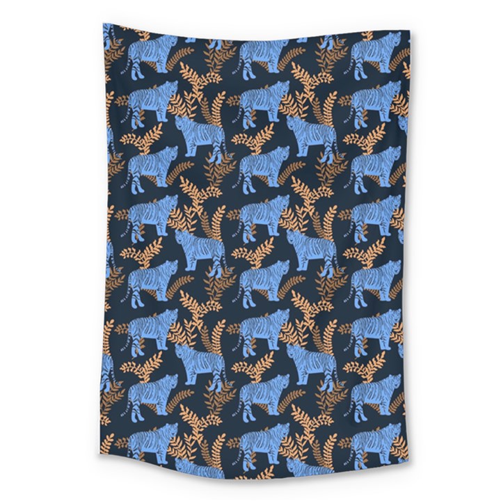 Blue Tigers Large Tapestry