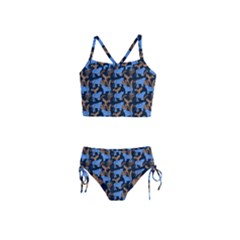 Blue Tigers Girls  Tankini Swimsuit by SychEva