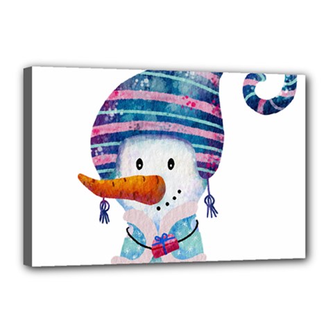 Snowman Canvas 18  X 12  (stretched) by SychEva