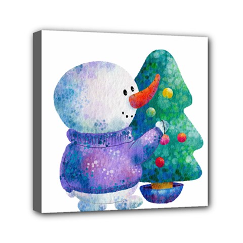 Snowman Mini Canvas 6  X 6  (stretched) by SychEva