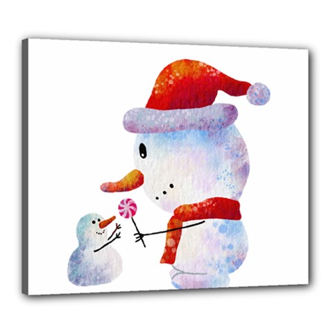 Snowman Canvas 24  X 20  (stretched) by SychEva