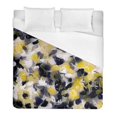 Black, Gray And Yellow Swirls  Duvet Cover (full/ Double Size) by Khoncepts