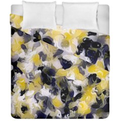 Black, Gray And Yellow Swirls  Duvet Cover Double Side (california King Size)