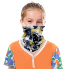 Black, Gray And Yellow Swirls  Face Covering Bandana (kids) by Khoncepts