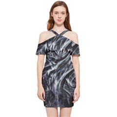 Giger Love Letter Shoulder Frill Bodycon Summer Dress by MRNStudios