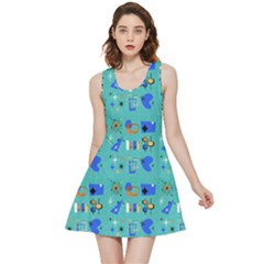 Green 50s Pattern Inside Out Reversible Sleeveless Dress