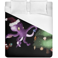 Octopus Black Duvet Cover (California King Size)