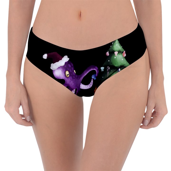 Octopus Black Reversible Classic Bikini Bottoms