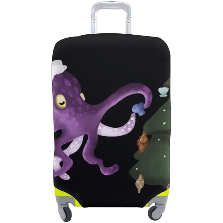 Octopus Black Luggage Cover (Large)