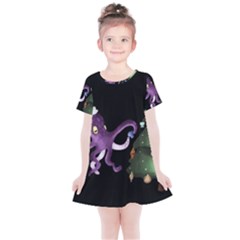 Octopus Black Kids  Simple Cotton Dress by Blueketchupshop