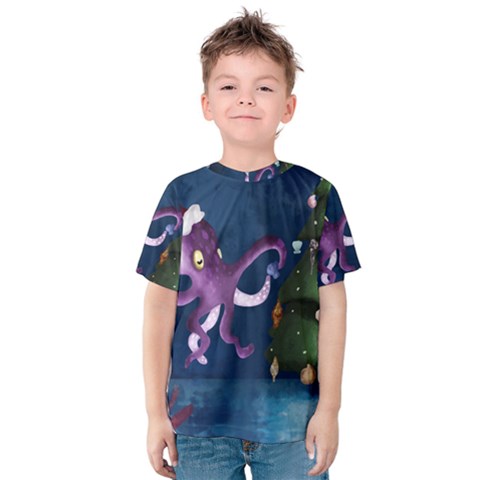 Octopus Color Kids  Cotton Tee by Blueketchupshop