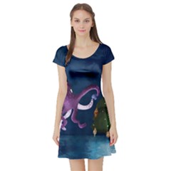 Octopus Color Short Sleeve Skater Dress