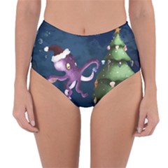 Octopus Color Reversible High-waist Bikini Bottoms