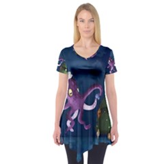 Octopus Color Short Sleeve Tunic  by Blueketchupshop