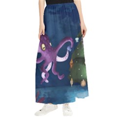 Octopus Color Maxi Chiffon Skirt