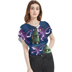 Octopus Color Butterfly Chiffon Blouse