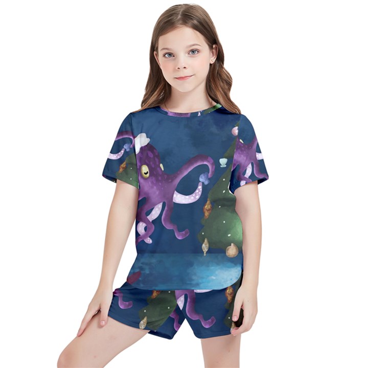 Octopus Color Kids  Tee and Sports Shorts Set