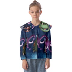 Octopus Color Kids  Peter Pan Collar Blouse by Blueketchupshop