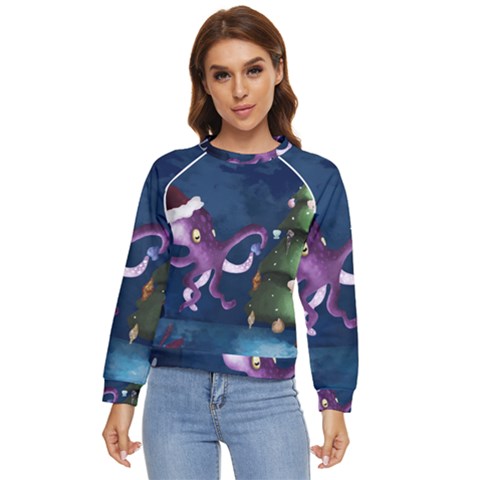 Octopus Color Women s Long Sleeve Raglan Tee by Blueketchupshop