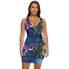 Octopus Color Draped Bodycon Dress by Blueketchupshop