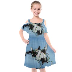 U Boji Kids  Cut Out Shoulders Chiffon Dress