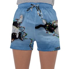 Christmas Cat Sleepwear Shorts by Blueketchupshop