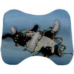 Christmas Cat Head Support Cushion