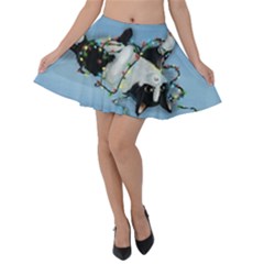 Christmas Cat Velvet Skater Skirt