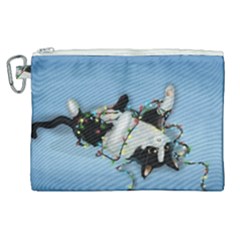 Christmas Cat Canvas Cosmetic Bag (xl)