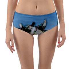 Christmas Cat Reversible Mid-waist Bikini Bottoms