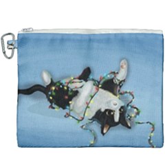 Christmas Cat Canvas Cosmetic Bag (xxxl)