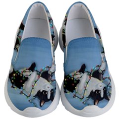 Christmas Cat Kids Lightweight Slip Ons