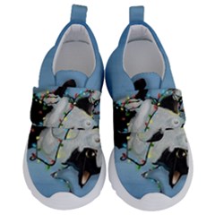 Christmas Cat Kids  Velcro No Lace Shoes