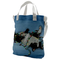 Christmas Cat Canvas Messenger Bag