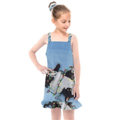 Christmas Cat Kids  Overall Dress