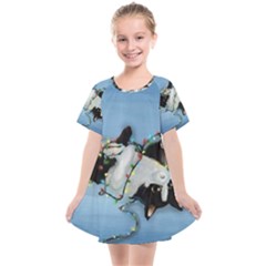 Christmas Cat Kids  Smock Dress